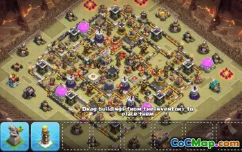 town hall 11, trophy/war base layout #43463