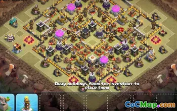 town hall 11, trophy/war base layout #43468