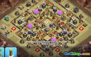 town hall 11, trophy/war base layout #43483