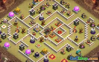 town hall 11, trophy/war base layout #43714