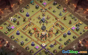 town hall 11, trophy/war base layout #43741