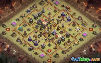 town hall 11, trophy/war base layout #43745