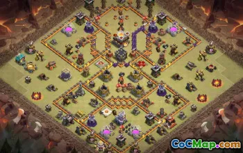 town hall 11, trophy/war base layout #43746