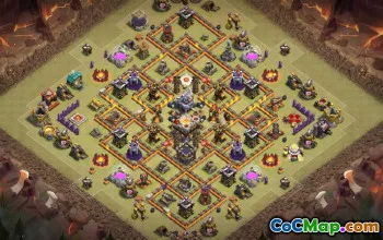 town hall 11, trophy/war base layout #43748