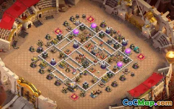 town hall 11, trophy/war base layout #46057