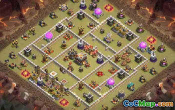 town hall 11, trophy/war base layout #46847