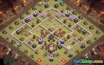 town hall 11, trophy/war base layout #46848