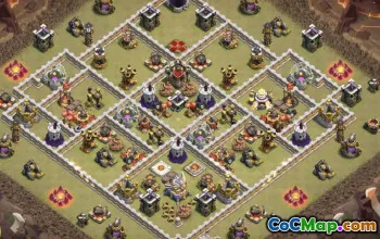 town hall 11, trophy/war base layout #46874