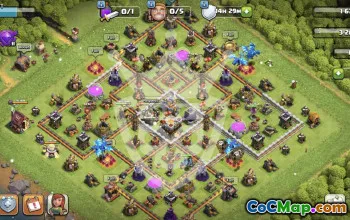 town hall 11, trophy/war base layout #46961