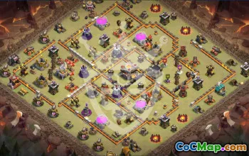 town hall 11, trophy/war base layout #47668