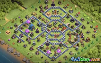 TH12 Farming Base | Anti 3 Stars Hybrid Design - COC #25559