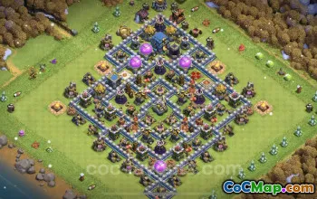 TH12 Farming Base - Anti 3 Stars Hybrid Layout | COC #25569