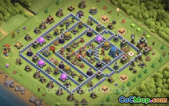TH12 Farming Base - Anti 3 Stars Hybrid Layout for COC #20772