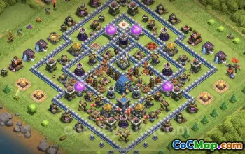 TH12 Farming Base: Anti 3 Stars & Resource Defense Layout #20722