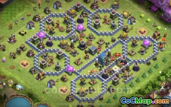 TH12 Farming Base: Anti Everything Hybrid Design for COC #25573