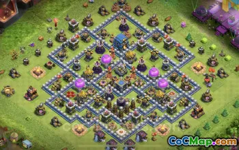 TH12 Farming Base Copy - Anti Everything Hybrid for COC #25574