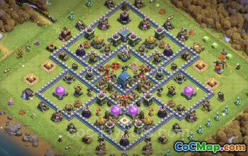 TH12 Farming Base Design: Anti 3 Stars & Air Defense #25567