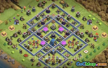 TH12 Farming Base Layout - Anti 3 Stars Design for COC #25578