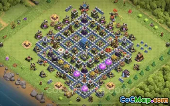 TH12 Farming Base Layout - Anti Everything Link | COC #25568
