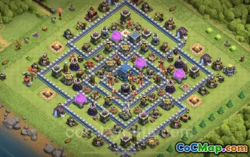 TH12 Farming Base with Link - Anti Everything Layout COC #20718