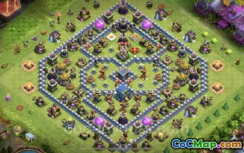 TH12 Farming Base with Link | Legend League Hybrid Design #20632