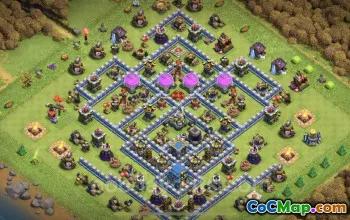 TH12 Hybrid Farming Base - Clash of Clans Layout & Link #20815