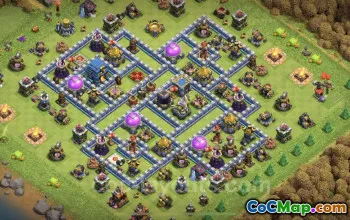 TH12 Hybrid Farming Base Layout for Clash of Clans #25646