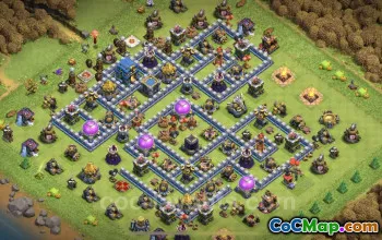 TH12 Max Farming Base Link - Clash of Clans Hybrid Design #25459