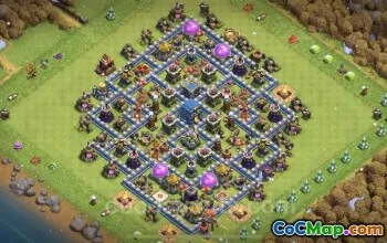 TH12 Trophy Base: Anti 2 Stars Hybrid Design for COC #25473