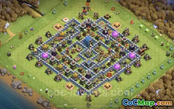 TH12 Trophy Base: Anti 2 Stars Hybrid Layout - Clash of Clans #25521