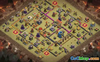 town hall 12, trophy/war base layout #34592