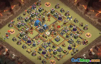 town hall 12, trophy/war base layout #34990