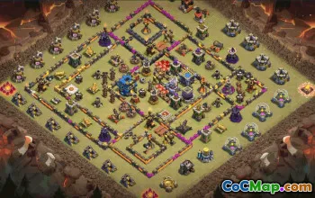 town hall 12, trophy/war base layout #35785