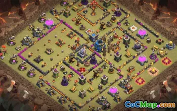 town hall 12, trophy/war base layout #36107