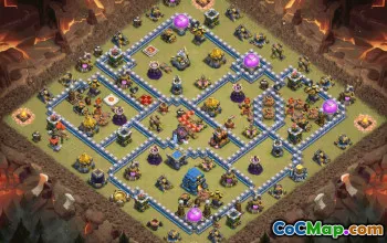 town hall 12, trophy/war base layout #37043