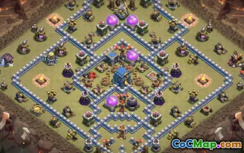 town hall 12, trophy/war base layout #37483