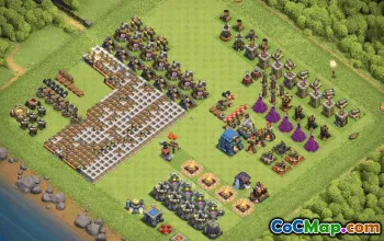 town hall 12, trophy/war base layout #37599