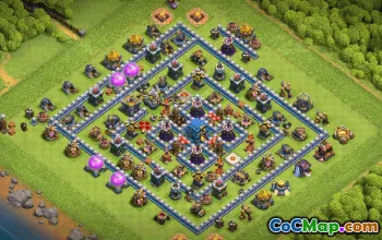 town hall 12, trophy/war base layout #37942