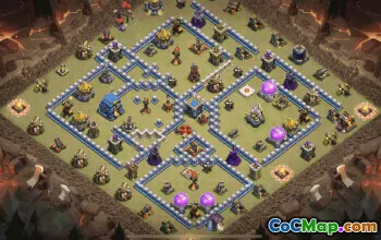 town hall 12, trophy/war base layout #38480