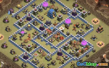 town hall 12, trophy/war base layout #38667