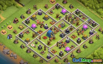 town hall 12, trophy/war base layout #39503
