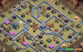 town hall 12, trophy/war base layout #40129