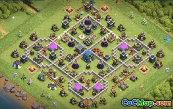 town hall 12, trophy/war base layout #40614