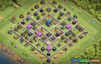 town hall 12, trophy/war base layout #40621