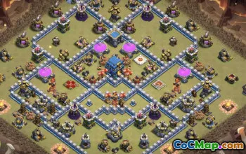 town hall 12, trophy/war base layout #40750