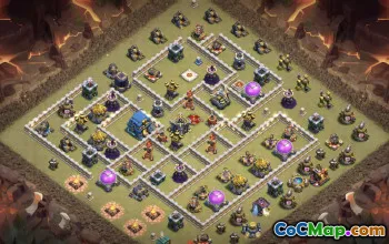town hall 12, trophy/war base layout #40786