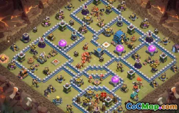 town hall 12, trophy/war base layout #41648