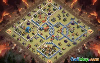 town hall 12, trophy/war base layout #41914