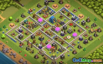 town hall 12, trophy/war base layout #42067