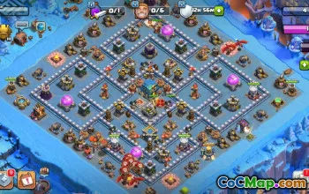 town hall 12, trophy/war base layout #42381